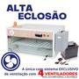 Imagem de Chocadeira Elétrica ALTA ECLOSÃO Automática 120 ovos Trivolt com carregador embutido Controlador de Temperatura PID com 4 ventiladores e ovoscópio