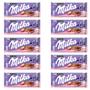 Imagem de Chocolate Milka Morango Barra Kit com 10 Unidades de 100g