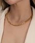 Imagem de Choker Corrente Inspiração com Elos Entrelaçados com Extensor Banhado a Ouro 18k
