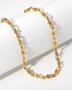 Imagem de Choker Corrente Inspiração com Elos Entrelaçados com Extensor Banhado a Ouro 18k