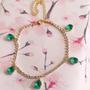 Imagem de Choker De Strass Com Pedras Gota Fusion Verde Folheado A Ouro 18K Premium