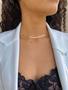 Imagem de Choker Gargantilha Fio Dourado Liso Laminado Metalizado Banhado a 0uro 18k