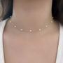Imagem de Choker Gargantilha Perolas e Corrente Banhada Ouro 18k Semijoia