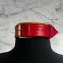 Imagem de Choker Vermelho Coleira Feminina Gargantilha Couro Fantasia Diabinha