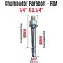 Imagem de Chumbador Parabolt PBA 1/4 x 3.1/4 com Porca e Arruela 10 Un