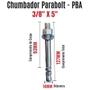 Imagem de Chumbador Parabolt PBA 3/8 x 5" com Porca e Arruela 100 Un