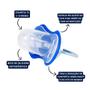 Imagem de Chupeta T2 Mickey Azul Menino C/ Capuz e Bico de Silicone Ortodôntico +6 Meses 1 unidade Disney