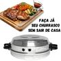 Imagem de Churrasqueira De Fogão Com Grelha Para Churrasco em Alumínio Assa Pães Carne Peixe Frango