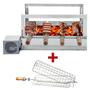 Imagem de Churrasqueira Gira Grill Artinox Grill The Grill, 4 Espetos com Cabos de Madeira, 1 Motor Bivolt do Lado Esquerdo + Grelha Côncava