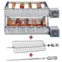Imagem de Churrasqueira Giratória Artinox Grill com 9 Espetos, 2 andares e 2 Motores Bivolt do Lado Direito + Grelha Côncava + Espeto Espada