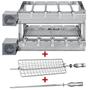 Imagem de Churrasqueira Giratória Artinox Grill com 9 Espetos, 2 andares e 2 Motores Bivolt do Lado Esquerdo + Grelha Côncava + Espeto Espada