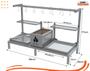 Imagem de Churrasqueira Hotbox Parrilla Inox Dupla Com Varal Para Alvenaria 118X45cm