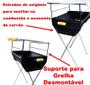 Imagem de Churrasqueira  Porcão Com Grelha com 3 Aturas Portátil Aberta Com Suporte A Carvão Pés Desmontáveis 50x40 Móvel Camping