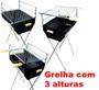 Imagem de Churrasqueira  Porcão Com Grelha com 3 Aturas Portátil Aberta Com Suporte A Carvão Pés Desmontáveis 50x40 Móvel Camping