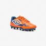 Imagem de Chuteira Campo Umbro Prisma+ Infantil Cor: Laranja E Azul - Tamanho: 30