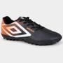 Imagem de Chuteira Society Umbro Warskin Unissex - Preto e Laranja