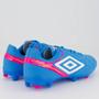 Imagem de Chuteira Umbro Adamant Campo Azul e Rosa