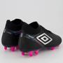 Imagem de Chuteira Umbro Adamant Top Speed Pro Campo Preta e Rosa