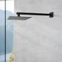 Imagem de Chuveiro Ducha 20x20 Preto Fosco Inox Com Braço 40 Cm 