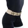 Imagem de Cinto Faixa Com Elastico Feminino Decorativo Com Strass Bege