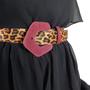 Imagem de Cinto Feminino Animal Onça Retro Com Fivela Triangular Bordo