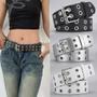 Imagem de Cinto Feminino Punk, Hip Hop e Rock - Estilo Y2K com Furo Duplo (Sem Perfuração)