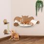 Imagem de Circuito Para Gatos De Parede Kit Playground Com 2 Peças Cama Rede Caminha Descanso Arranhador Diversão Pet Anti Stress Mdf