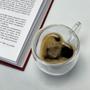 Imagem de CJ 2 Xícaras p/ Café Coração Dupla Parede Borossilicato 80ml