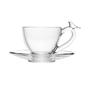 Imagem de Cj 4 xicaras de cafe de cristal ecologico com pires bird 80ml