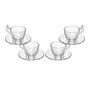 Imagem de Cj 4 xicaras de cafe de cristal ecologico com pires bird 80ml