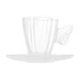 Imagem de CJ 4 Xícaras de Café de Vidro com Pires Butterfly 80 ml Wolf