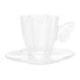 Imagem de CJ 4 Xícaras de Café de Vidro com Pires Butterfly 80 ml Wolf