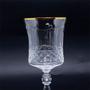 Imagem de Cj. 6 Taças Agua de Cristal Lapidado com Fio Dourado 300ml