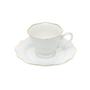 Imagem de CJ 6 XICARAS CAFE PORCELANA C/PIRES MALDIVAS BRANCO C/FIO DE OURO 80ml WOLFF