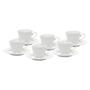 Imagem de CJ 6 XICARAS CAFE PORCELANA C/PIRES MALDIVAS BRANCO C/FIO DE OURO 80ml WOLFF