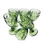Imagem de Cj Com 6 Taças Diamond 300ml na cor verde Em Vidro
