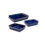 Imagem de Cj de travessa de ceramica azul retangular 3pcs medidas