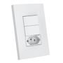 Imagem de Cj Int. Duplo Simples + Tomada 20A 4X2-Enerbras Dubai Branco