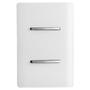 Imagem de Cj interruptor duplo simples com suporte 4x2 - dicompel novara branco cromado - dnv1200/5brcr