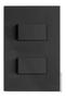 Imagem de Cj Interruptor Duplo Simples Grafite 4x2 Recta Satin