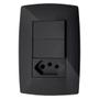 Imagem de Cj Interruptor Duplo Simples + Tomada 20A 4X2 Home Grafite