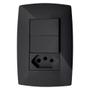 Imagem de Cj Interruptor Duplo Simples + Tomada 20A 4X2 Home Grafite