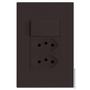 Imagem de Cj Interruptor Simples + Tomada Dupla 20A 4X2 Recta Chocolate Satin Fosco Brs12290-4Ch