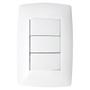 Imagem de Cj interruptor triplo ( 2 simples + 1 paralelo )  4x2 - blux home branco - bh10500-7br