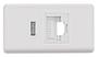Imagem de Cj placa Tomadas USB + RJ45 Ethernet Rosa Giz Tramontina completo pronto