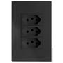 Imagem de Cj Tomada Tripla 10A 4X2 - Recta Home Grafite Satin Fosco