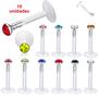 Imagem de Claro Flexível Strass Labret Studs 10 Pçs Conjunto Lábio Cartilagem Tragus Brincos Corpo Piercing