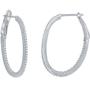 Imagem de Clássico D-7894 Feminino Ultra Thin 30mm CZ Oval Shape Hoop Ea