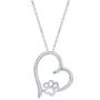 Imagem de Clássico J-2788 Feminino Sterling Silver Heart Paw Print Penda