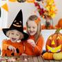 Imagem de Clipes de Laço de Cabelo de Halloween - Laranja e Roxo com Lantejoulas para Meninas
